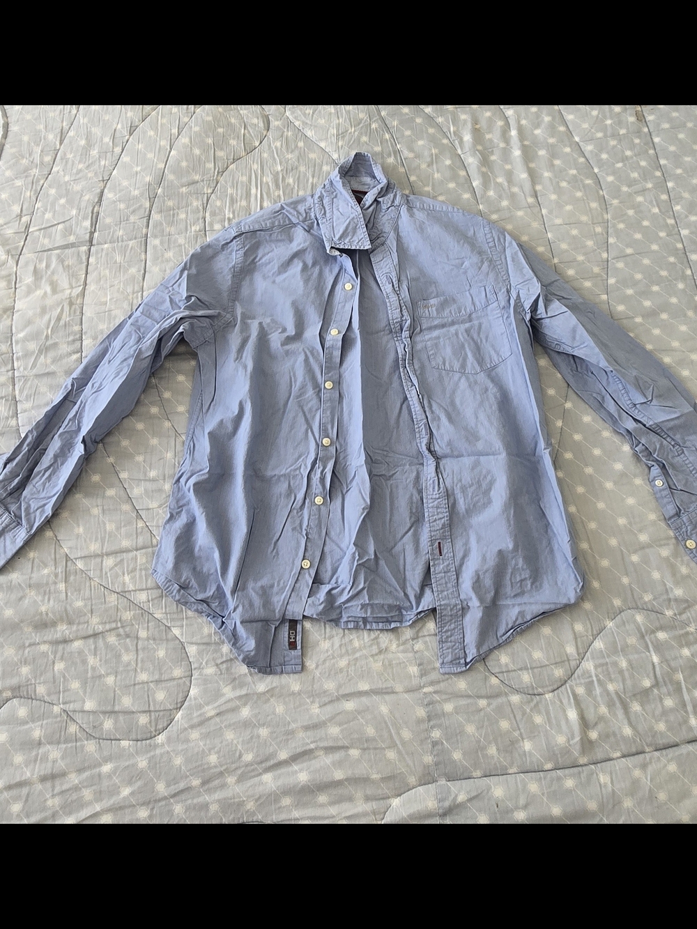 Men's Light Blue Button-Up Shirt Jacket